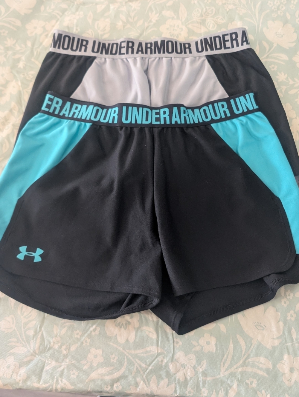 Bundle Of Under Armour Aqua And Grey Athletic Running Shorts